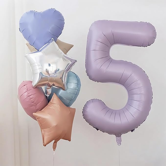 Pastel Purple 3 Number Balloons,40 Inch Light Purple 3 Balloons Large Helium Foil Mylar Purple Number 3 Balloon for Birthday Party Anniversary Decorations
