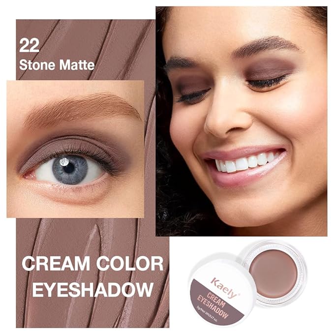 Single Cream Stone Matte Eyeshadow Palette Makeup, Natural Single Mini Instant Holographic Eyeshadow For Women, Sombras Crema Para Ojos, Talc, Paraben & Cruelty Free, 22