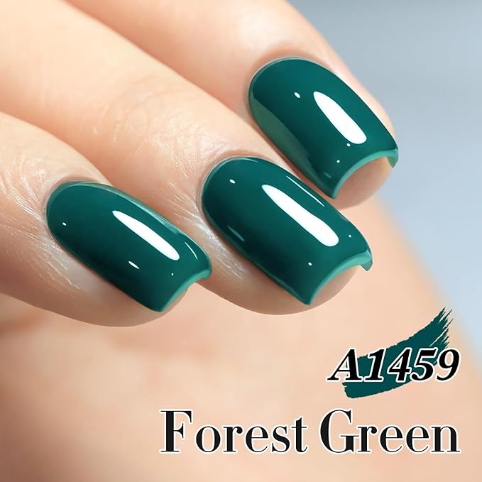 Double Rhythm 15ML Gel Polish Pure Sheer Same Color Same Bottle Soak Off Gel Polish Art Manicure Salon DIY at Home for Women (Green-A1459)