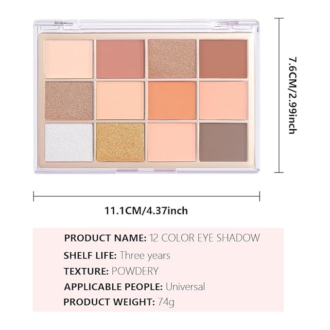 Nude Brown Maroon Bronze Eyeshadow Palette,Natural Neutral Soft Small Cream Eyeshadow Palette,Eye Shadow Palette Long Lasting Naturing-Looking Make Up Pallets for Women,Vegan