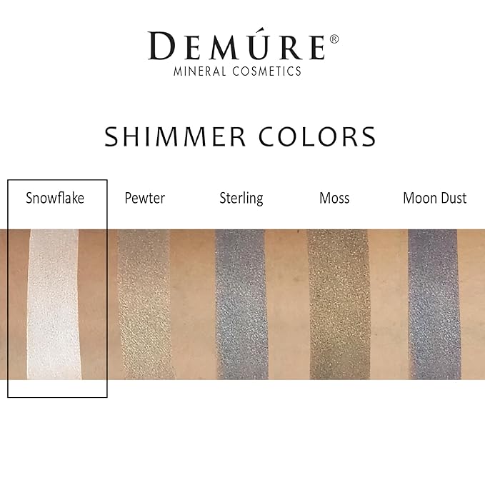 Demure Mineral Make Up (Snowflake) Eye Shadow, Shimmer Loose Powder, Professional Makeup