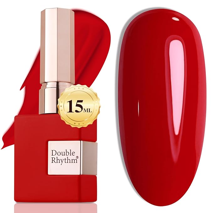 Double Rhythm 15ML Gel Nail Polish Pure Sheer Same Color Same Bottle Soak Off Gel Polish Art Manicure Salon DIY at Home for Women (Brick Red-A1091)