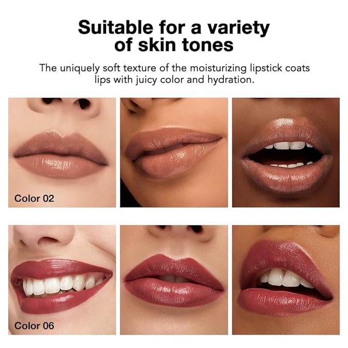 2Pcs Tinted Lip Balm Moisturizing Lipstick – Waterproof Hydrating Matte Lip Balm for Women,Creamy Natural Color Stain for Dry Lips,Soft Matte Finish (2# Cinnamon Nude Brown & 6# Vivid Rose Red)