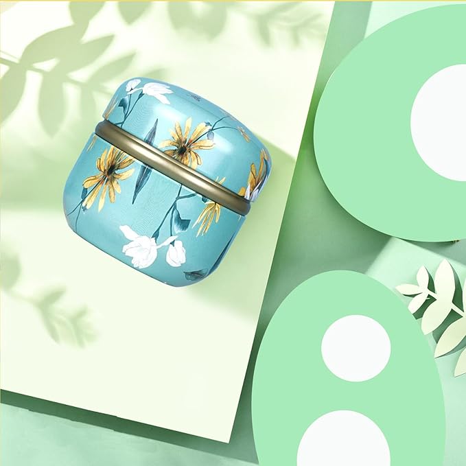 Body Powder Puff and Container for Dusting Powder, Women Powder Puff and Powder Case for Bath and Travel (Chrysanthemum)