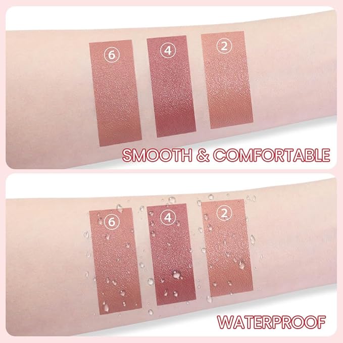 BINGBRUSH Crayon Matte Longwear Lipstick Pack Set,Moisture Smooth Color Stick Ultimate Lip Crayon for Makeup Collection - Waterproof Velvet Lipgloss (3pcs 02#&04#&06#, 3 Count (Pack of 1))