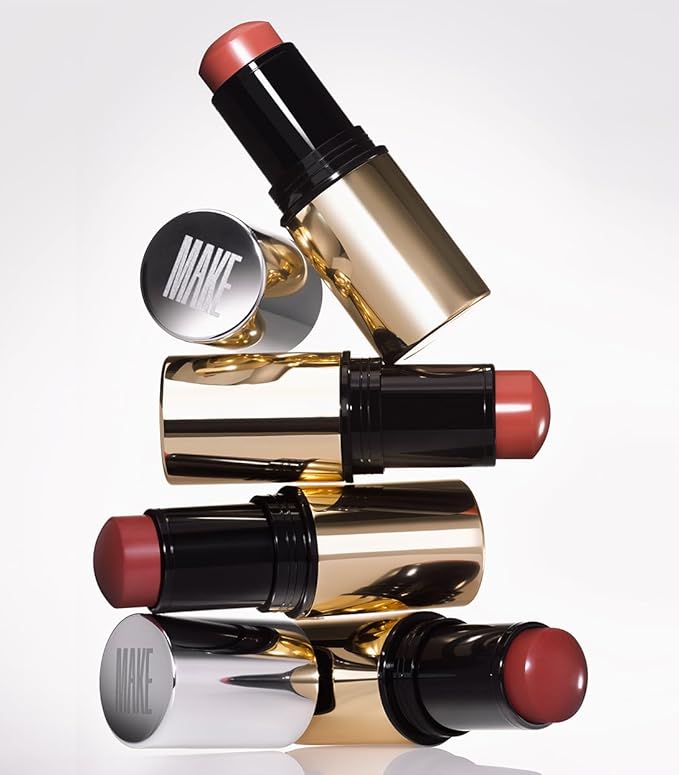 MAKE Beauty Heat Stroke Cream Blush Stick for Cheeks with Natural Hydrating Dewy Finish. Creamy Gel Blush Balm - Shade Slush, Violet Purple Cheek Tint