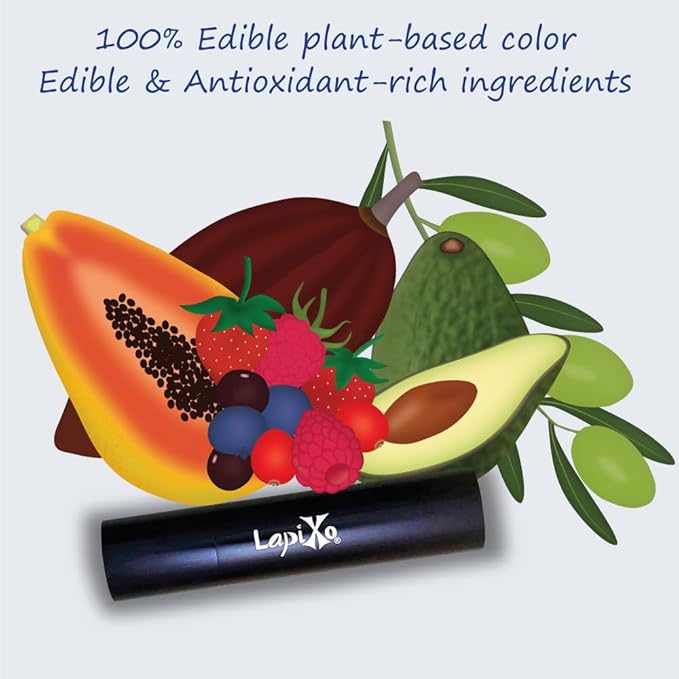 LAPIXO 100% Plant-based Color Lipstick, Unique Formula, Natural + Moisturizing | Non-Toxic, All Food Ingredients, Antioxidant-rich, Natural Matte Vibrant Color, 4.4g/0.15oz (Cherry color)