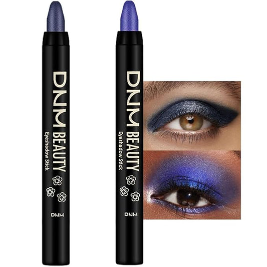 evpct 2Pcs Cream Eyeshadow Sticks Set for Eyes Waterproof, Midnight Blue Shimmer & Blue Shimmer Matte Eye shadow Stick Pencil Pen Bulk sombras en crema para ojos 31+32