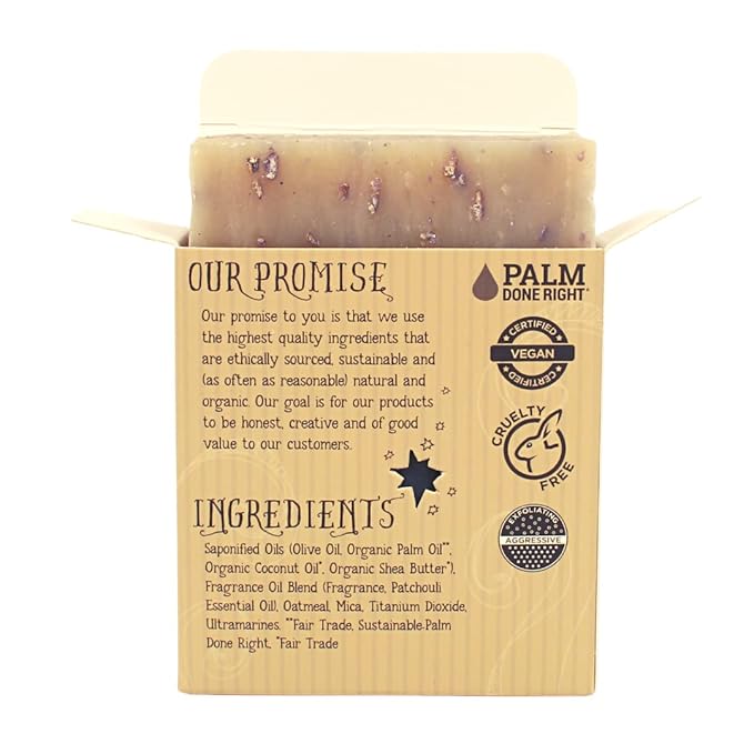 Patchouli Sandalwood Soap - Gentle Cleansing for Sensitive Skin, Earthy Scents - 3 Pack Handmade Soap