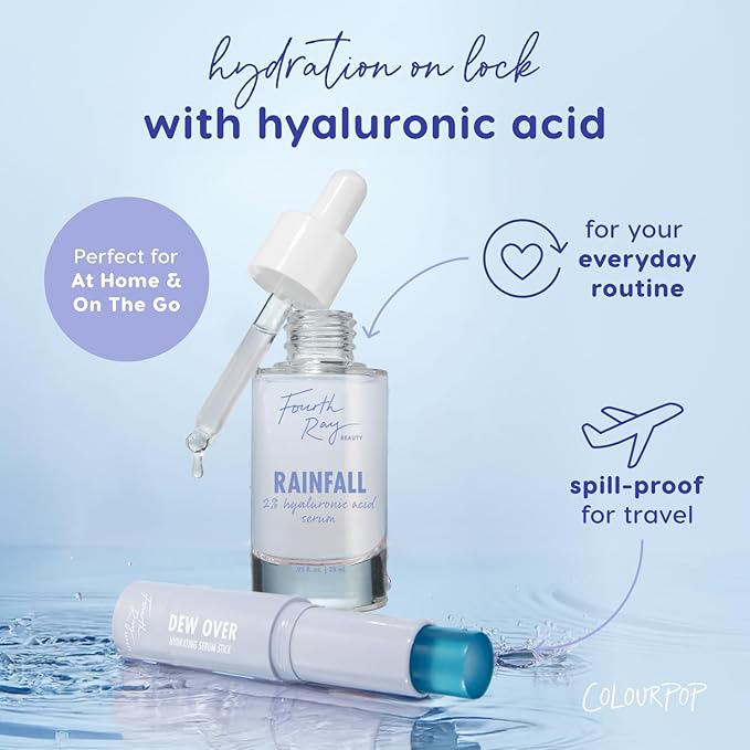 ColourPop Hyaluronic Acid Face Serum Stick - Hydrating Serum for Glowy Summer Makeup Prep with Squalane for Improved Moisture Retention & Cucumber Extract to Help Reduce Puffiness - Dew Over (0.25 oz)