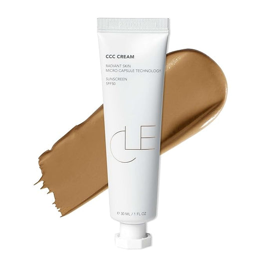 CLE Cosmetics CCC Cream (Warm Medium 303 / SPF 50) - Color Correcting With Sunscreen - Lightweight, Hydrating Foundation - BB & CC Hybrid - Light to Medium Coverage - 1 fl oz