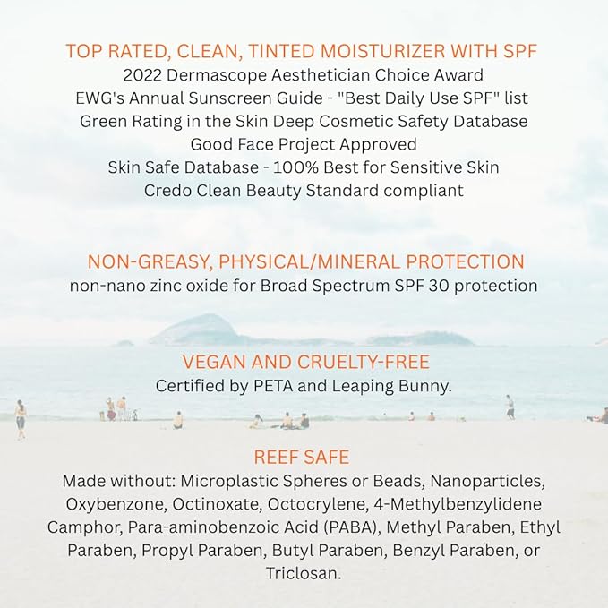 Suntegrity Tinted 5 in 1 Mineral Sunscreen for Face (SPF 30-2 oz) - Light | BB Cream Moisturizer with Physical UVA/UVB Broad Spectrum Protection | Safe for Sensitive Skin