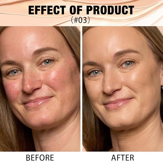 2 in 1 Foundation Concealer, Lightweight Creamy Long Lasting Face Makeup for Combination Oily Skin, Conceals Dark Circles Under Eyes Dark Spots and Blemishes, Vegan Cruelty-Free,Light Medium