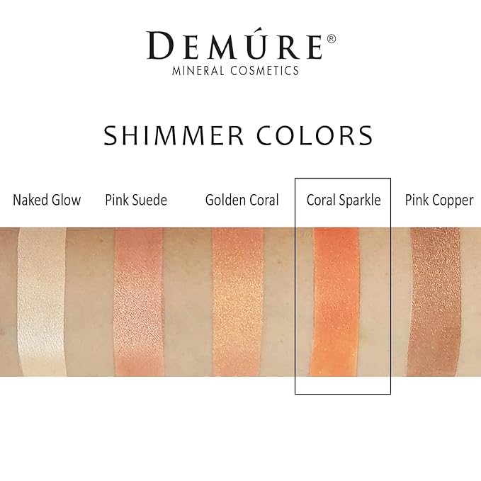 Demure Mineral Make Up (Coral Sparkle) Eye Shadow, Shimmer Eyeshadow, Loose Powder, Glitter Eyeshadow, Eye Makeup, Professional Makeup