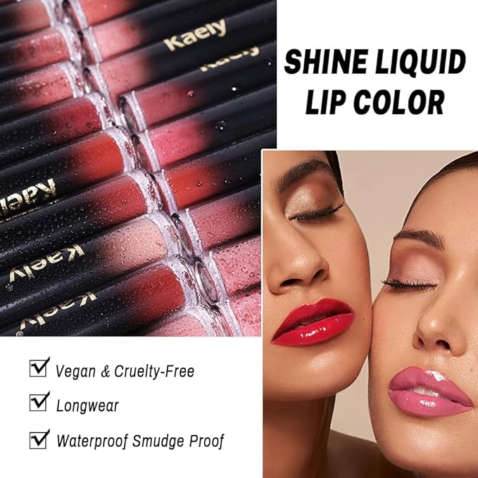 Kaely Longwear No-Budge Lipstick for Women, Highly Pigmented Liquid Lip Color Makeup, Non-Transfer Lip Gloss Stain Waterproof Smudge Proof 24 Hour, Instant Shine, Vegan & Cruelty-Free, 20 HONEY SHINE