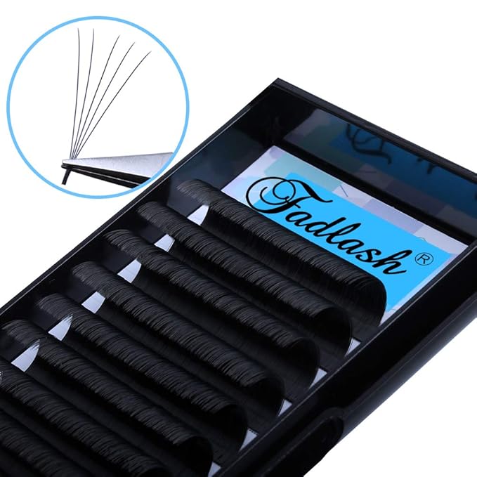 Volume Lash Extensions D DD Curl Easy Fanning Volume Lashes 8-18mm Length Self Fanning Eyelash Extensions 0.07mm Automatic Blooming Lash by FADLASH (0.07-D, 13mm)