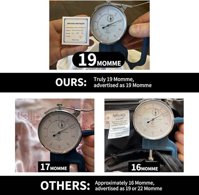 ALASKA BEAR Silk Pillowcase for Hair and Skin, Grade 6A 100% Mulberry Silk Pillow Cases Standard Size for Bliss Sleep with Random Color Scrunchy Gift Set Better Than Poly Satin, 1pc, Ivory White