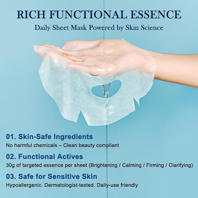 KOSBEAUTY NACIFIC Face Masks Skincare Korean – Premium 10-Sheet Variety Pack for Ultimate Skin Nourishment – Hyaluronic Acid, Ceramide & Vitamin-Infused for All Skin Types