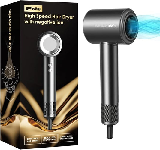 Travel Hair Dryer, 110000 RPM Professional High-Speed,Negative Ionic Care Hair Dryer with Smart Temperature Control for Fast Drying, Low Noise Thermo-Control Hair Dryer-RK200