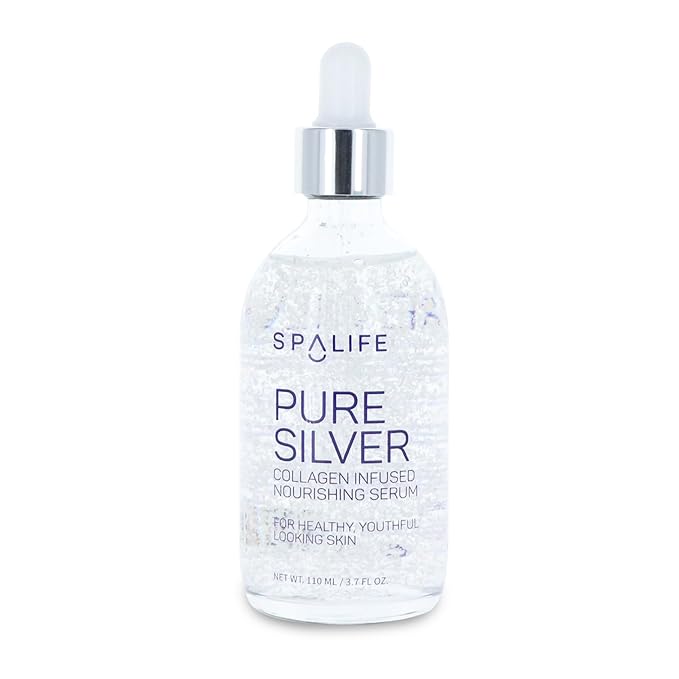 Spa Life Face Serum: Nourishing Gold & Silver Serums (Nourishing Silver & Collagen) 110 ml (3.7 Fl. Oz.) - Boosts Firmness, Hydration, and Radiance