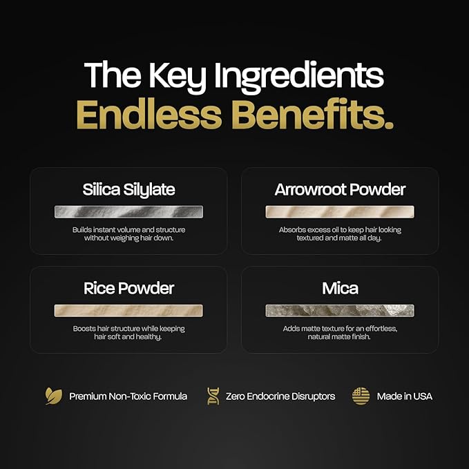 BASED Hair Texturizing Powder, Lightweight & Volumizing Hair Styling Powder with Matte Finish, Add Texture to Hair with Medium Hold, Best for Short to Medium Hair, (1.69oz Bottle, Pack of 3)