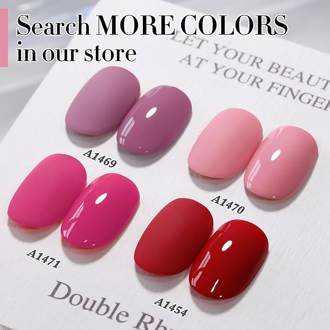 Double Rhythm 15ML Gel Nail Polish Pure Sheer Same Color Same Bottle Soak Off Gel Polish Art Manicure Salon DIY at Home for Women (Pale Pink-A1470)