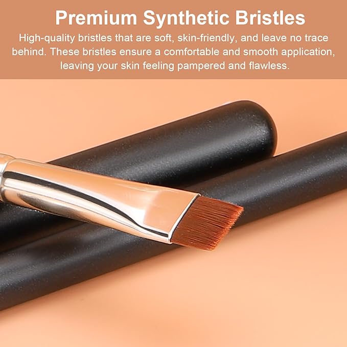 TEOYALL Thin Flat Eyeliner Brush, Precise Eyebrow Definer Brush, Concealer Brush for Cover Blemishes (Multifunctional Flat Brush)