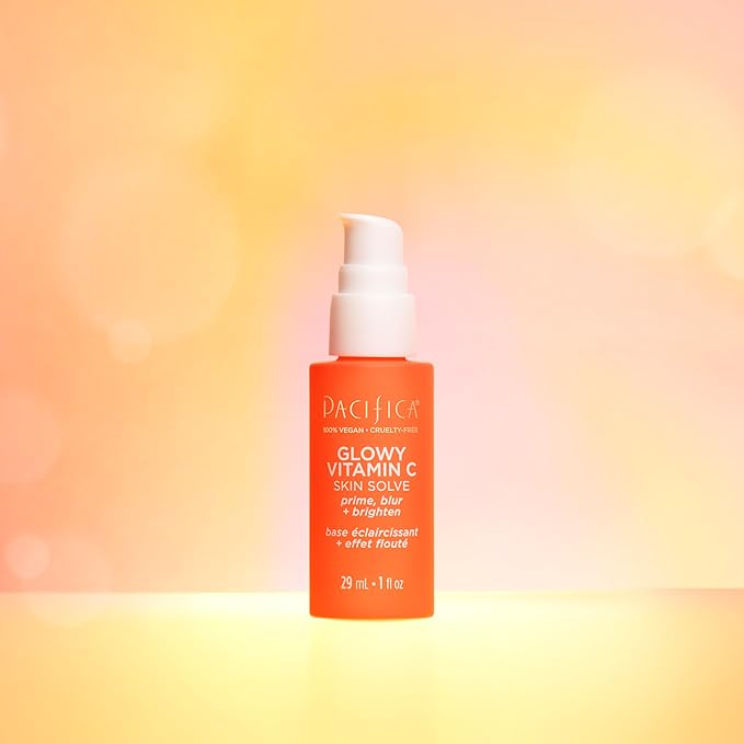Pacifica Glowy Vitamin C Skin Solve Primer – Brightening Face Primer with Vitamin C, Kakadu Plum & Squalane, Hydrates & Illuminates, Vegan & Cruelty-Free