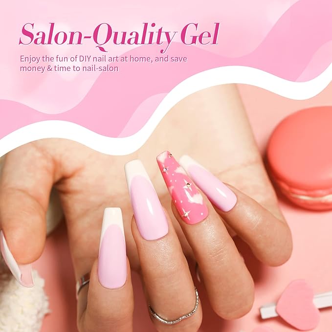 Born Pretty Pastel Gel Nail Polish Set Spring Summer Macaron Candy Sweet Color Gel Polish Easter Soft Pink Yellow Purple Blue Green Colors Collection 7ML 6PCS Nail Art Gift Box