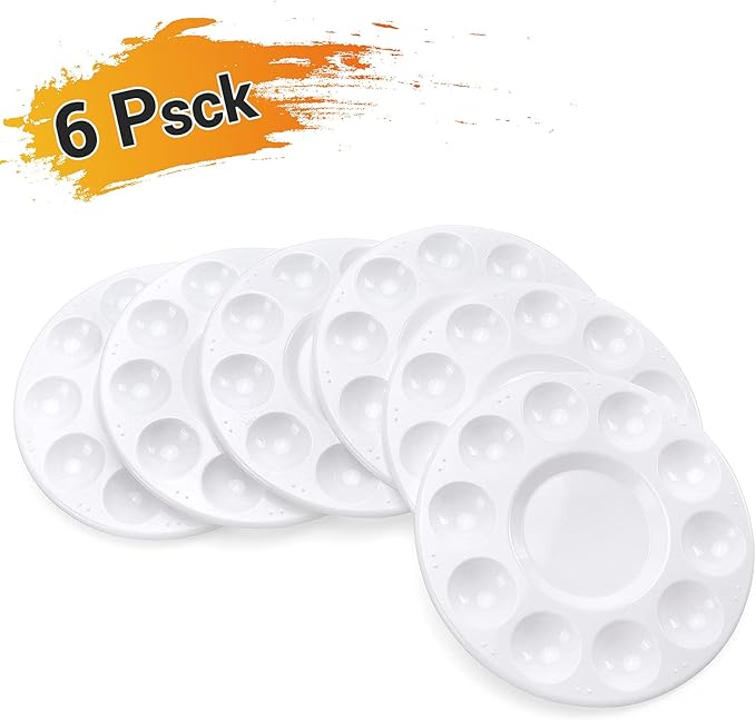 12 Pack Paint Tray Palettes, Painting Palette, Plastic Paint Pallets for Kids on School Project or Art Class