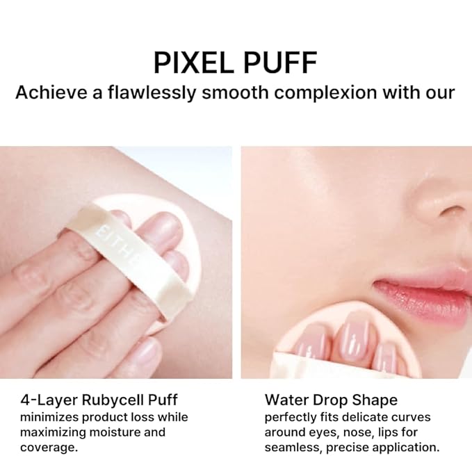EITHER& Glow Pixel Cushion Foundation, Glowy Skincare, Korean Makeup, Natural Coverage, Moisturizing, Lightweight, Long Lasting Coverage for Flawless Skin (21N Natural)
