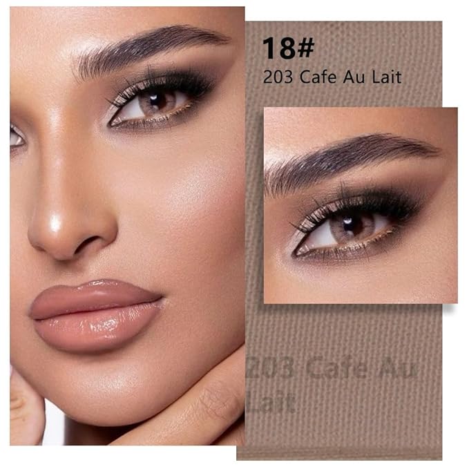 Kaely Pressed Single Eyeshadow Makeup, Cocoa Brown Matte Highly Pigmented Monochrome Eye Shadow Palette, Waterproof Neutral Powder Mini Eyeshadow, sombras para ojos, Lightweight Blendable, 18