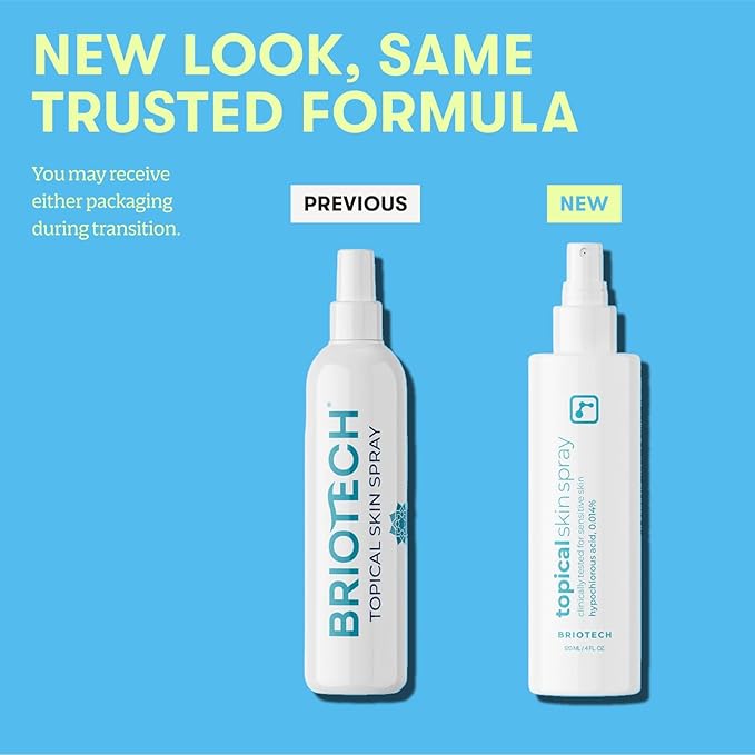 BRIOTECH Topical Skin Spray, Hypochlorous Acid for Sensitive Skin, HOCl Facial Mist, Full Body Support Against Irritation, Calm Redness, Soothe Foot & Scalp, 1 Gallon Refill (2 Pack)