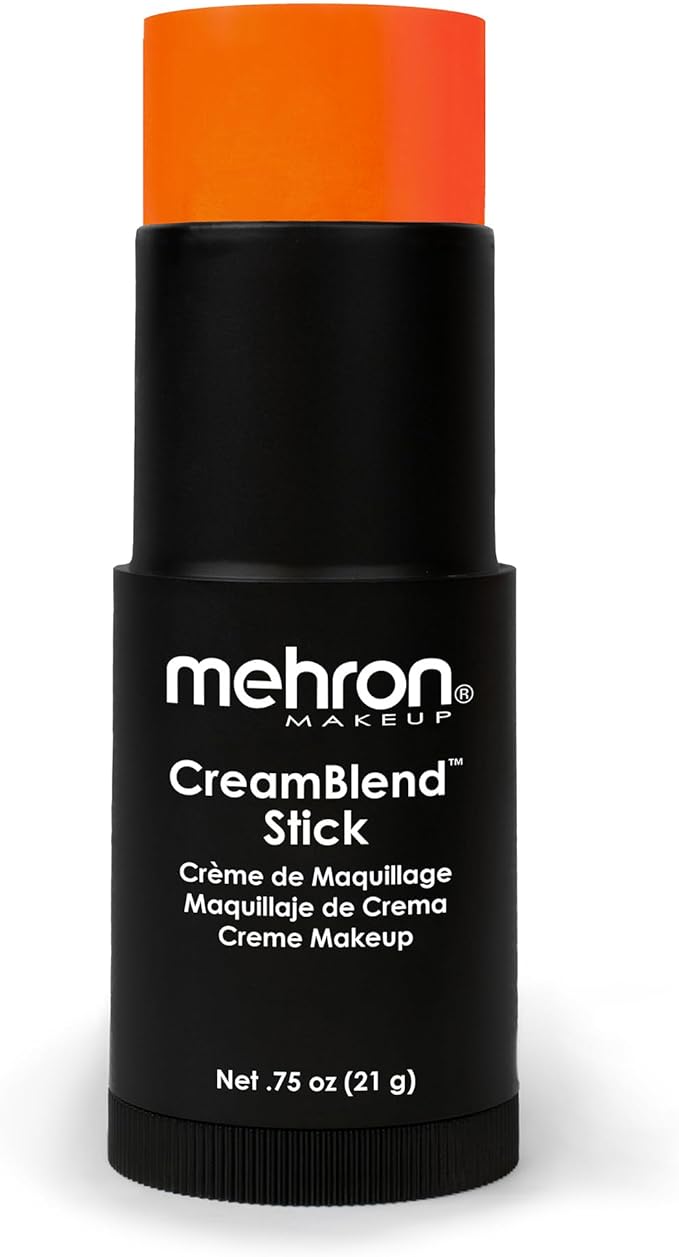 Mehron Makeup CreamBlend Stick | Face Paint, Body Paint, & Foundation Cream Makeup | Perfect for Halloween (.75 oz) (ORANGE)