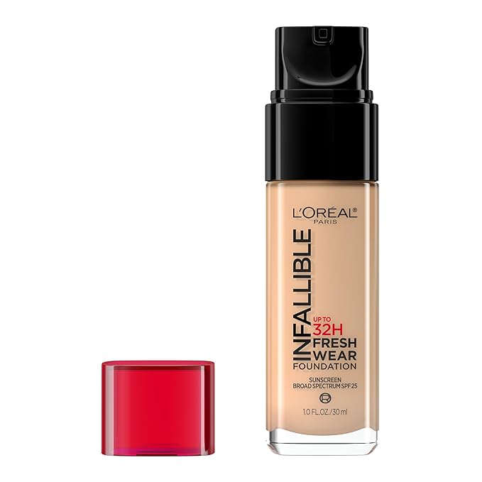 L'Oreal Paris Makeup Infallible Up to 32 Hour Fresh Wear Lightweight Foundation, 450 Rose Beige, 1 Fl Oz, Packaging May Vary
