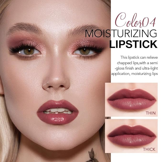 1Pcs Tinted Lip Balm Moisturizing Lipstick – Waterproof Hydrating Matte Lip Balm for Women, Creamy Natural Color Stain for Dry Lips, Soft Matte Finish with Subtle Scent (#04 Mauve)