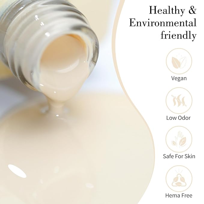 CANNI Nude Color Gel Polish, 1Pcs Albescent White Nude High Gloss Soak Off U V Gel Nail French Nail Manicure Salon DIY