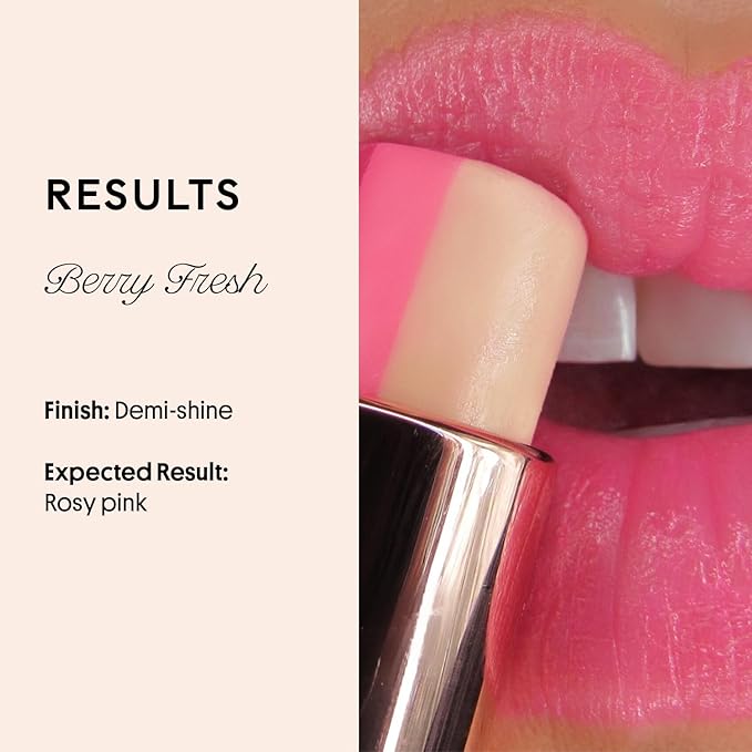 Winky Lux Strawberry Rose Tri-Color Tinted Lip Balm – Hydrating Lip Balm, Sheer Pink Tint, Lip Care with Jojoba Oil & Vitamin E, Moisturizes & Softens Dry Lips, Buttery Soft with Strawberry Rose Scent