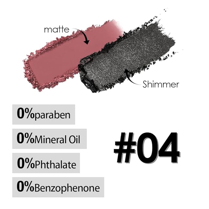 AMY'S DIARY 2 Color Shimmer Black matte Red Eyeshadow Palette – Shimmer matte Shades eye shadow for Eye Makeup, Long-Lasting & Highly Pigmented, Vegan & Cruelty-Free for woman (04#)