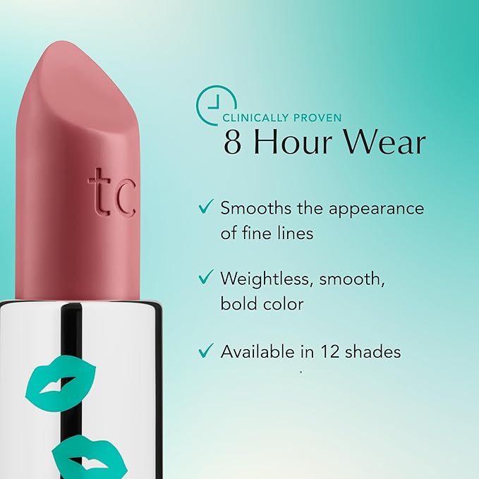 Thrive Causemetics Impact-FULL Smoothing Lipstick, Moisturizing Lip Makeup Essential with Vitamin E, Lightweight Creamy Lipstick for Women, Long Lasting, Vegan, Shade Ebony (Fuchsia Pink)