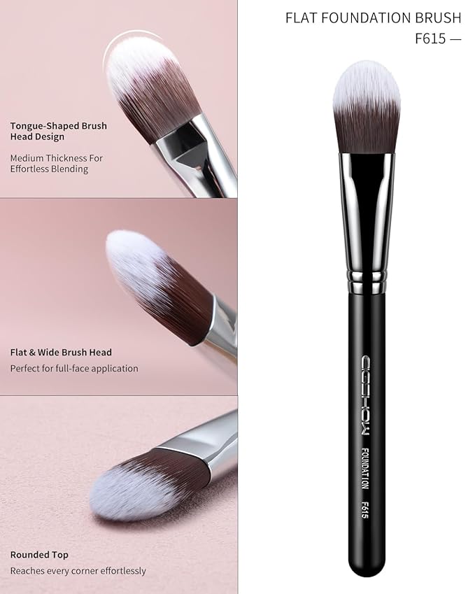 Flat Foundation Brush, EIGSHOW Foundation Makeup Brush for Liquid, Cream, Mask, Streak-Free Blending, Vegan & Cruelty-Free (F615)