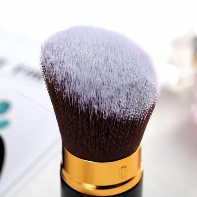 Retractable Foundation Makeup Brushes, Travel Kabuki Powder Brush Liquid Foundation Brush with Cover Perfect for Blending Liquid, Bronzer, Buffing, Cream, Flawless Powder Cosmetics