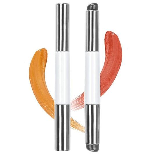 Unaone Silicone Lip Brush - Double-ended Premium Silicone Lip Applicator with 2 Lids, Makeup Brush for Lip Clay, Lip Balm, Lip Gloss, Lip Glaze, Concealer, Smudge (1 PCS)