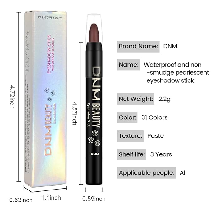 evpct Chocolate Matte Cream Eye Shadow Sticks Brightener Pencils for Women, Rich Chocolate Silky Eyeshadow Applicator Stick Pen Waterproof, Blendable Crease-Proof Stick Eyeshadow Matte Eye Makeup 66