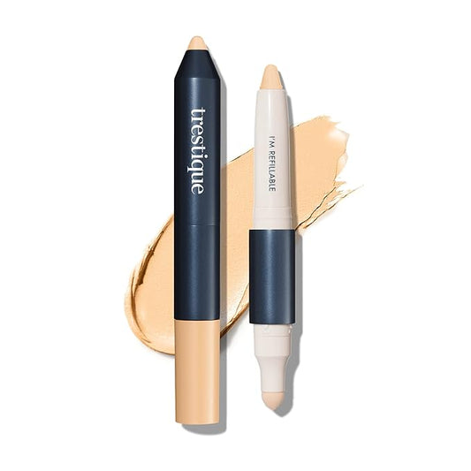 Trestique Concealer Crayon, Refillable Under Eye Concealer With Built-In Blending Sponge, Sustainable Clean Beauty Makeup