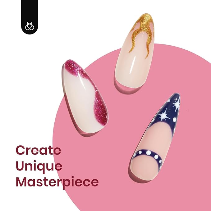 Beetles Fall Gel Nail Polish Kit, 6 Colors Gold Green Burgundy Red Glitter Gel Polish Soak Off Uv Nail Lamp Cured Holiday Nail Gel DIY Home Manicure Kit Gifts for Women Girls