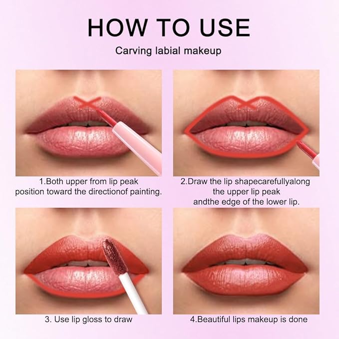 evpct Bronze Orange Metallic Glitter Lip Liner and Lipstick Combo Lip Gloss Stain Set Makeup for Women Long Lasting Waterproof 24, Non Stick Cup Metal Shine Shimmer Iridescent Glossy Liquid Lipstick