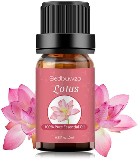 Sedbuwza Lotus Essential Oil, Pure Organic Lotus Fragrance Oil for Diffuser, Humidifier, Soap, Candle, Perfume