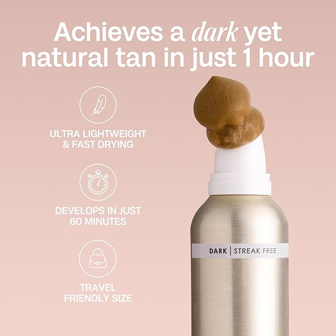 Bali Body 1-Hour Express Self Tanner Foam – Dark Shade, Fast-Drying, Streak-Free, Lightweight Formula for a Natural, Flawless Tan – Self Tan, Fake Tan, Vegan & Cruelty-Free (127 ml/4.05 fl oz)