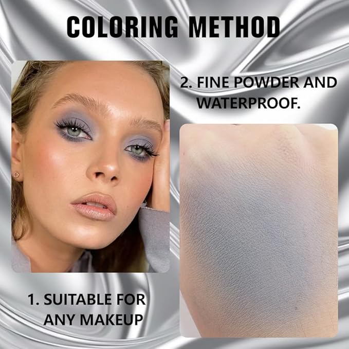 Kaely Pressed Single Eyeshadow Makeup, Smoky Gray Matte Highly Pigmented Monochrome Eye Shadow Palette, Waterproof Neutral Powder Mini Eyeshadow, sombras para ojos, Lightweight Blendable, 10